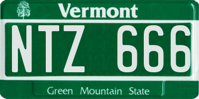 VT license plate NTZ666
