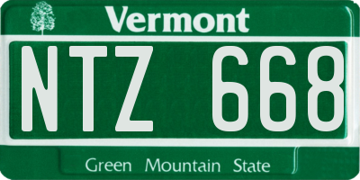VT license plate NTZ668