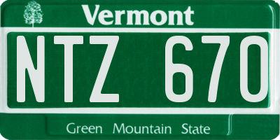 VT license plate NTZ670