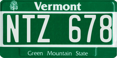VT license plate NTZ678