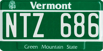 VT license plate NTZ686