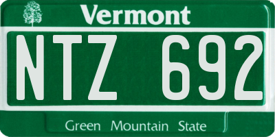 VT license plate NTZ692