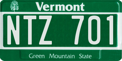 VT license plate NTZ701