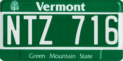 VT license plate NTZ716