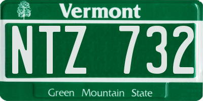 VT license plate NTZ732