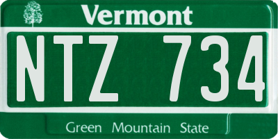 VT license plate NTZ734