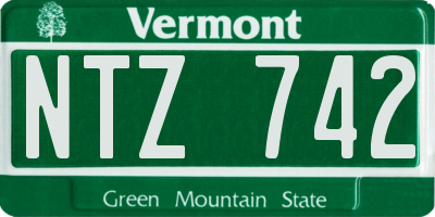 VT license plate NTZ742