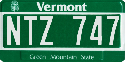 VT license plate NTZ747