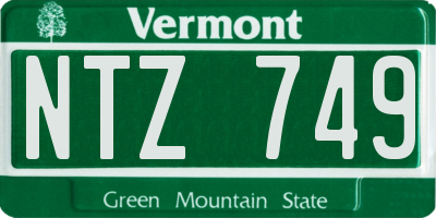 VT license plate NTZ749