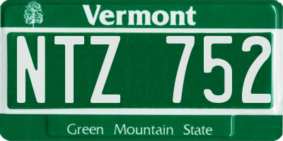VT license plate NTZ752