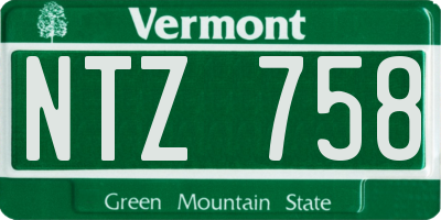 VT license plate NTZ758
