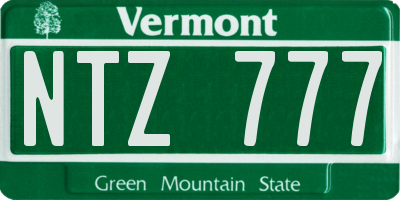 VT license plate NTZ777
