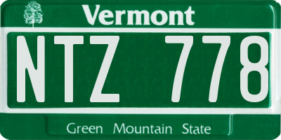 VT license plate NTZ778