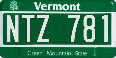 VT license plate NTZ781