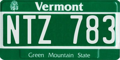 VT license plate NTZ783