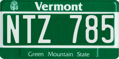 VT license plate NTZ785