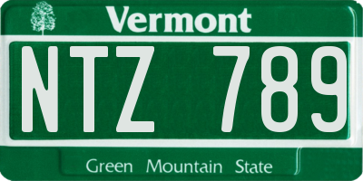 VT license plate NTZ789