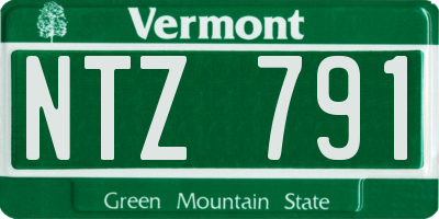 VT license plate NTZ791