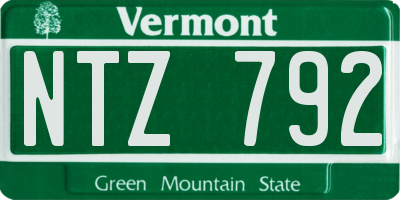 VT license plate NTZ792