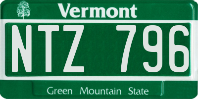 VT license plate NTZ796