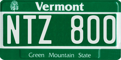 VT license plate NTZ800