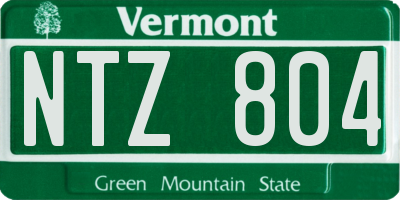 VT license plate NTZ804
