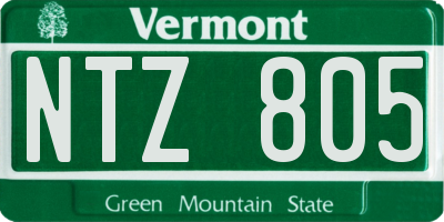 VT license plate NTZ805