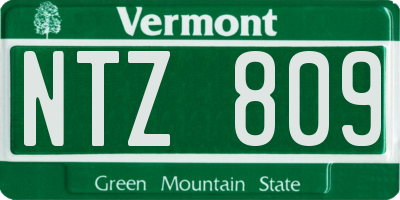 VT license plate NTZ809