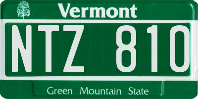 VT license plate NTZ810
