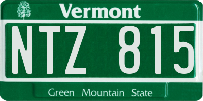 VT license plate NTZ815