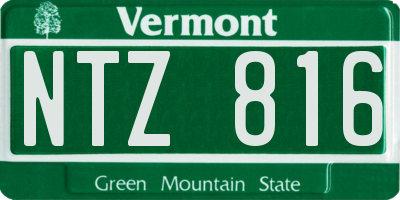 VT license plate NTZ816
