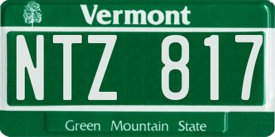 VT license plate NTZ817