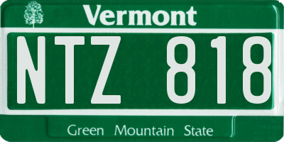 VT license plate NTZ818