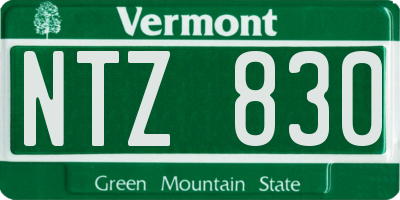 VT license plate NTZ830