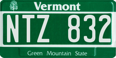 VT license plate NTZ832