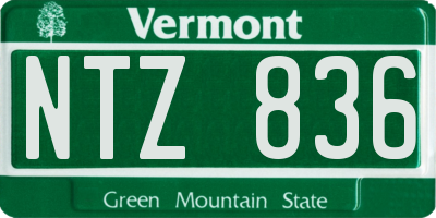 VT license plate NTZ836