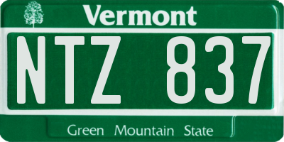 VT license plate NTZ837
