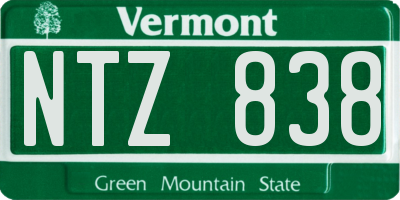 VT license plate NTZ838