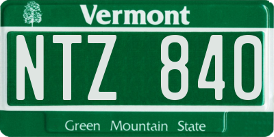 VT license plate NTZ840