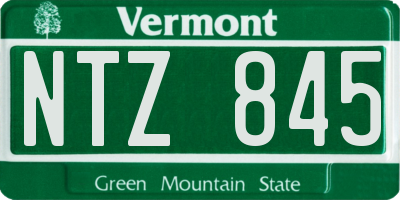 VT license plate NTZ845