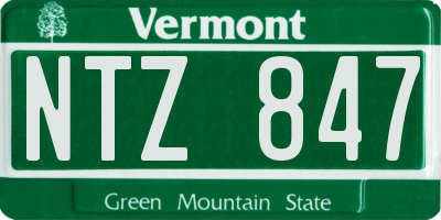 VT license plate NTZ847