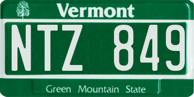VT license plate NTZ849