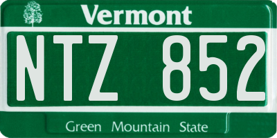 VT license plate NTZ852