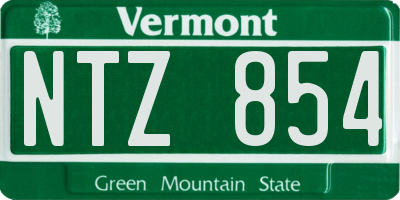VT license plate NTZ854