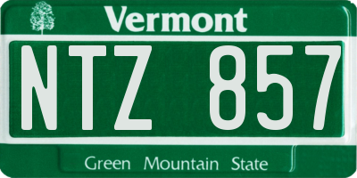 VT license plate NTZ857