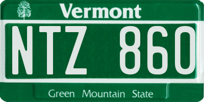 VT license plate NTZ860