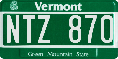 VT license plate NTZ870