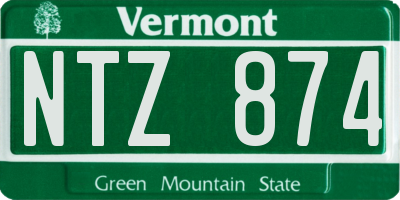 VT license plate NTZ874