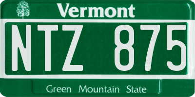 VT license plate NTZ875