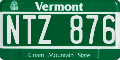 VT license plate NTZ876